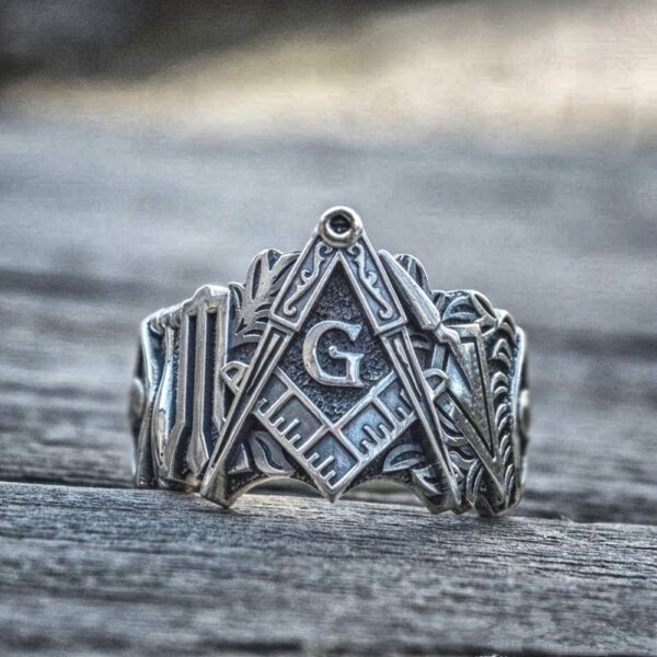 EYHIMD Men Freemason Ring Stainless Steel Masonic Symbol Rings Freemasonry Knights Templar Jewelry