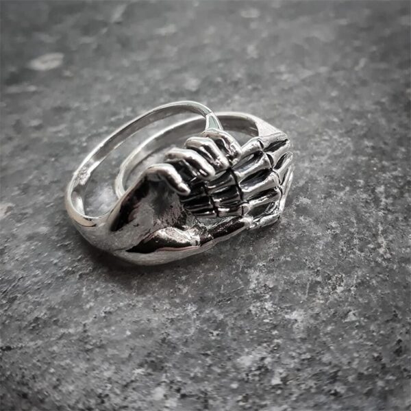 Unique Friendship & Love Couple Puzzle Ring Unisex Skeleton Stainless Steel Rings Jewelry